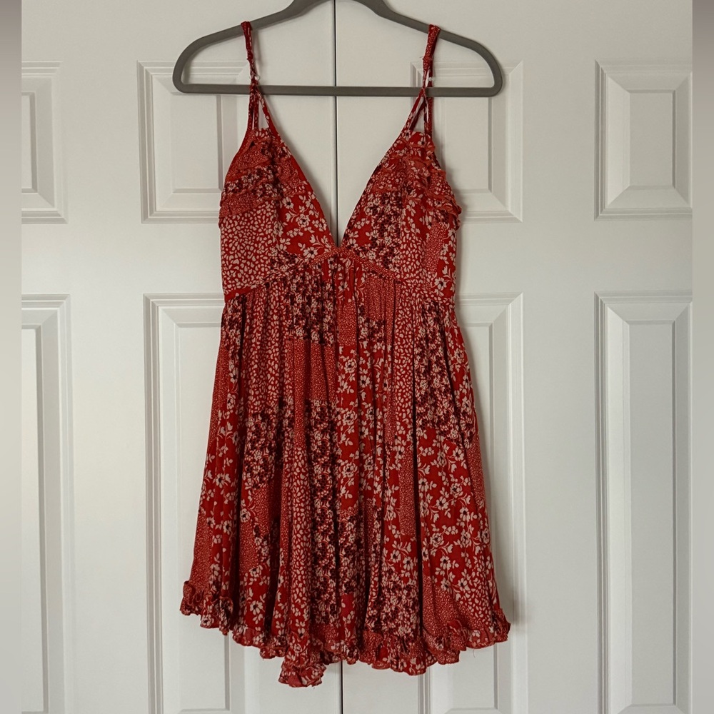 Angel Biba Red Floral Mini Dress